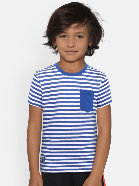 

Pepe Jeans Boys Blue & White Striped Round Neck T-shirt