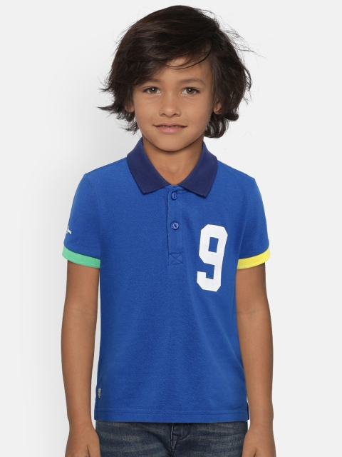 

Pepe Jeans Boys Blue Solid Polo Collar T-shirt