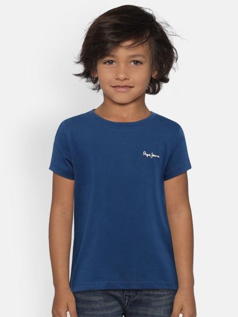 

Pepe Jeans Boys Navy Blue Solid Round Neck T-shirt