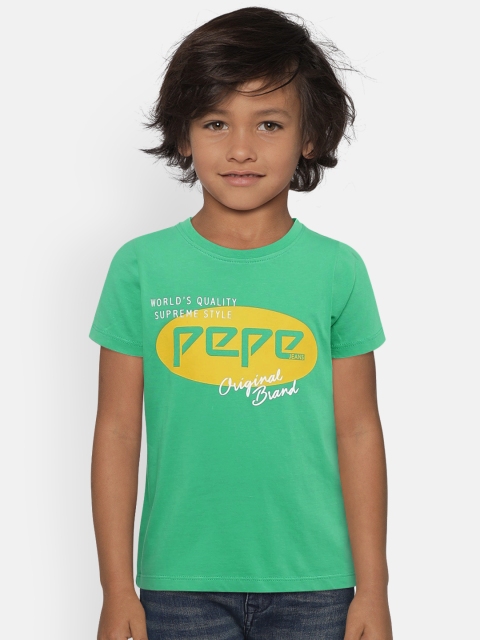 

Pepe Jeans Boys Green Printed Round Neck T-shirt