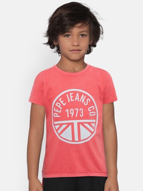 

Pepe Jeans Boys Red Printed Round Neck T-shirt