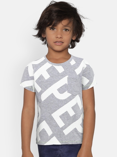 

Pepe Jeans Boys Grey & White Printed Round Neck T-shirt