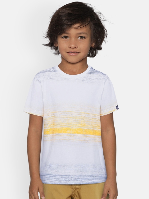 

Pepe Jeans Boys White & Yellow Striped Round Neck T-shirt