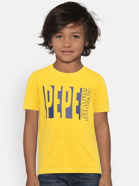 

Pepe Jeans Boys Yellow Printed Round Neck T-shirt