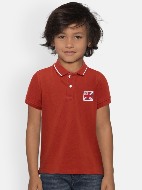 

Pepe Jeans Boys Red Solid Polo Collar T-shirt