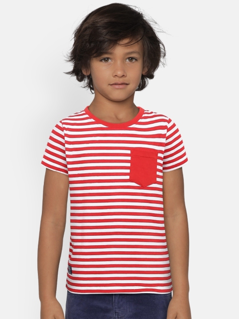 

Pepe Jeans Boys Red & White Striped Round Neck T-shirt