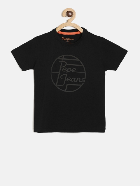 

Pepe Jeans Boys Black Printed Round Neck T-shirt