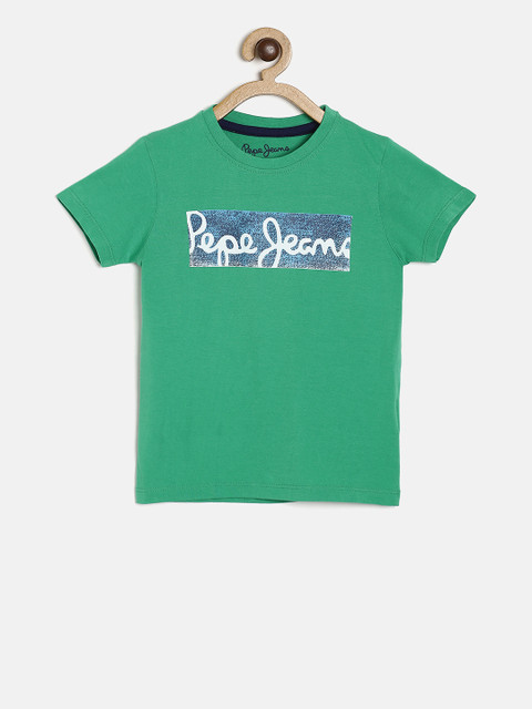 

Pepe Jeans Boys Green Printed Round Neck T-shirt