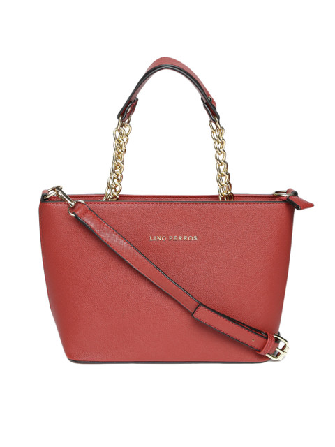 

Lino Perros Red Solid Handheld Bag