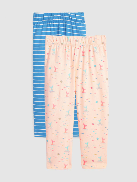 

YK Infant Girls Pack of 2 Organic Cotton Leggings, Blue