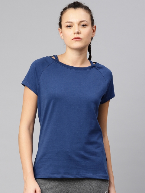 

HRX by Hrithik Roshan Women Navy Blue Solid T-shirt