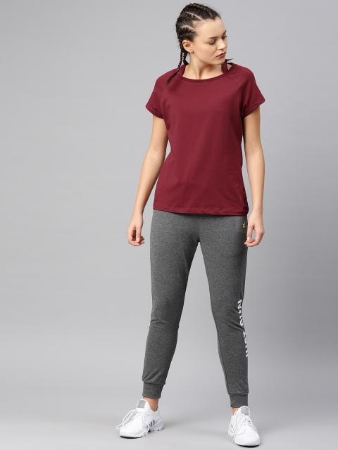 

HRX by Hrithik Roshan Women Maroon Solid T-shirt
