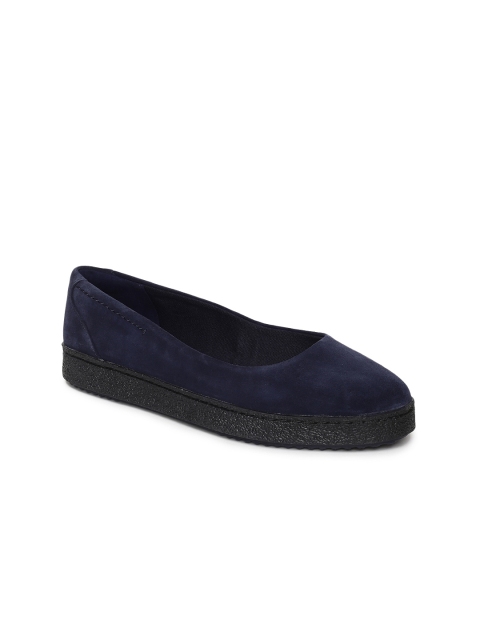 

Clarks Women Navy Blue Solid Suede Ballerinas
