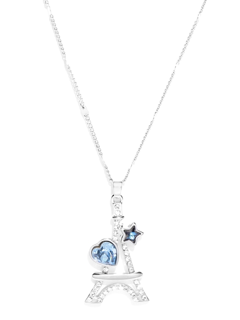 

Jewels Galaxy Rhodium-Plated Pendant with Crystals From Swarovski & Chain, Blue