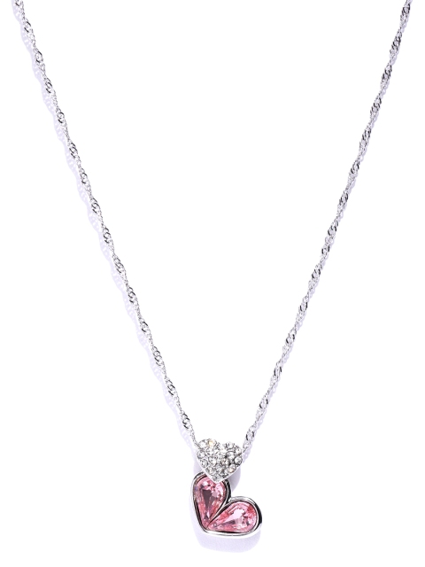 

Jewels Galaxy Rhodium-Plated Handcrafted Pendant with Crystals From Swarovski & Chain, Silver