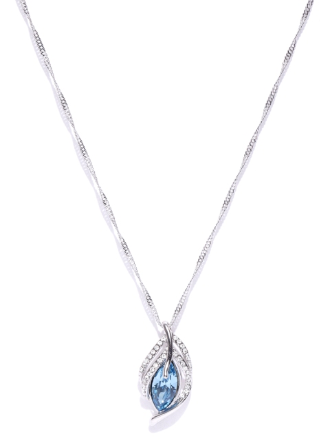 

Jewels Galaxy Rhodium-Plated Handcrafted Pendant with Crystals From Swarovski & Chain, Silver