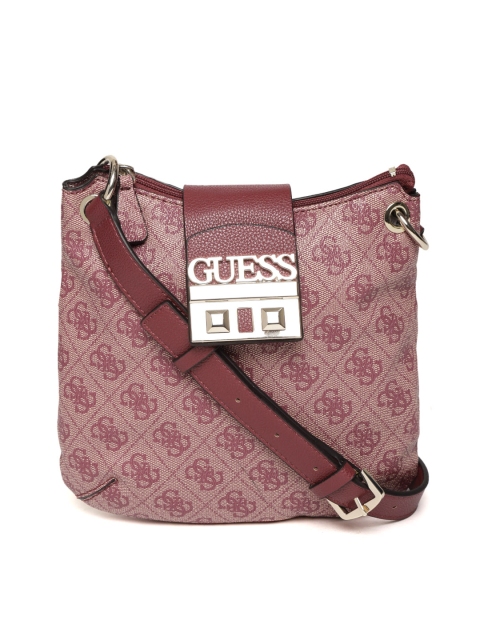 

GUESS Maroon Printed Sling Bag