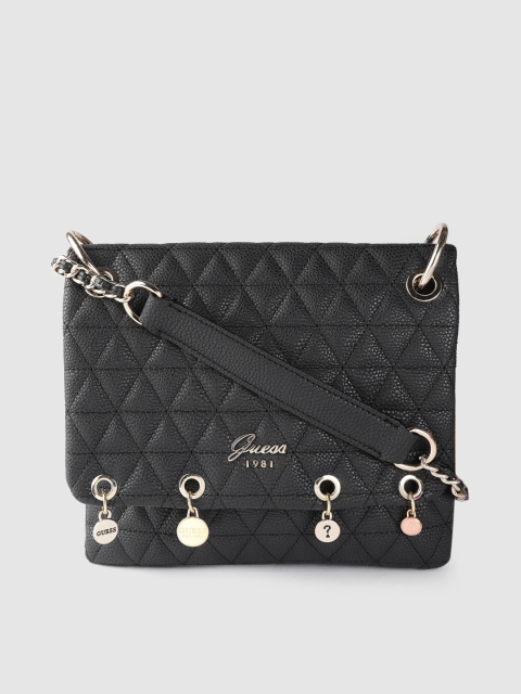 

GUESS Black Quilted Sling Bag