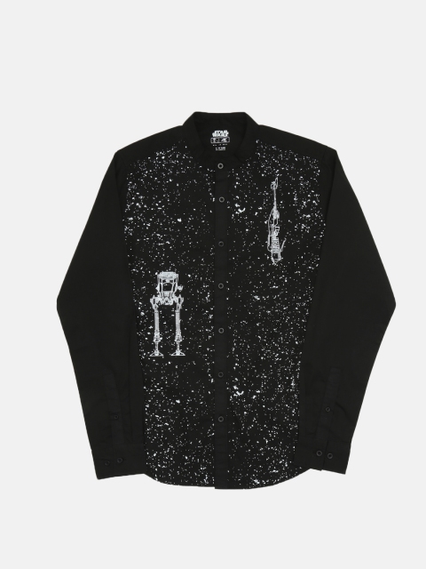 

Kook N Keech Star Wars Men Black & White Regular Fit Printed Casual Shirt