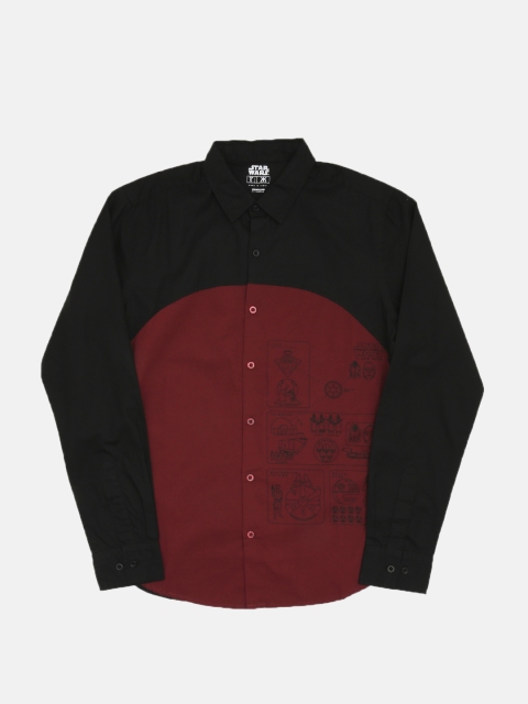 

Kook N Keech Star Wars Men Black & Red Regular Fit Colourblocked Casual Shirt
