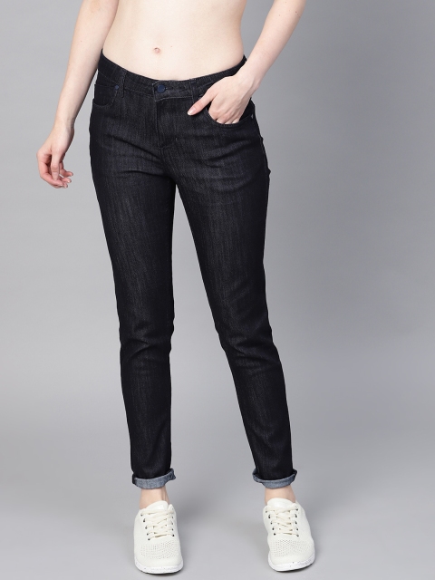 

HRX by Hrithik Roshan Women Navy Blue Skinny Fit Mid-Rise Clean Look Stretchable Jeans