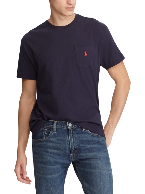 

Polo Ralph Lauren Men Navy Blue Solid Round Neck T-shirt