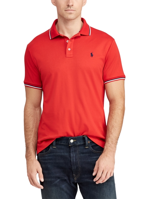 

Polo Ralph Lauren Men Red Solid Polo Collar T-shirt