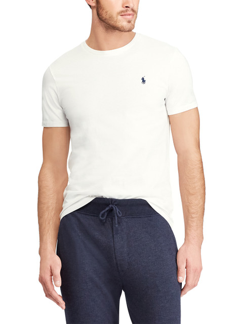 

Polo Ralph Lauren Men Off-White Solid Round Neck T-shirt