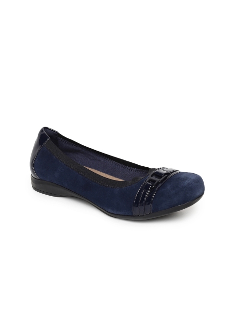 

Clarks Women Navy Blue Solid Ballerinas