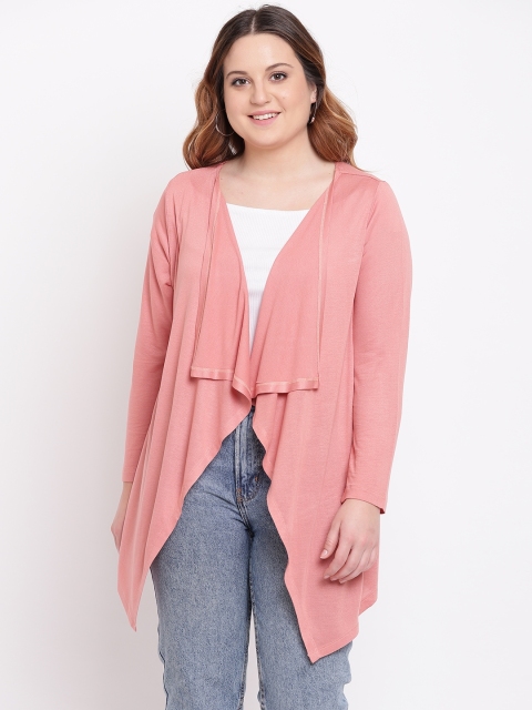 

The Pink Moon Plus Size Peach-Coloured Waterfall Shrug