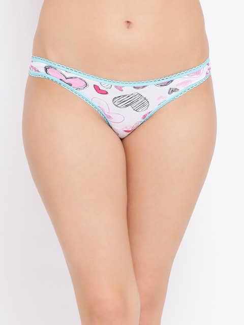 

Clovia Women Pink & White Printed Bikini Briefs PN2902P14XL
