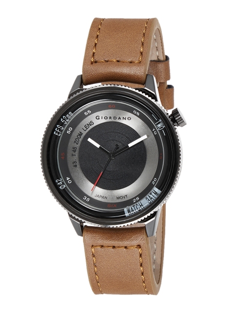 

GIORDANO Men Black Analogue Leather Watch C1155