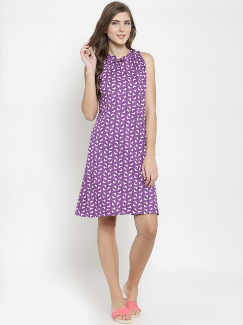

July Nightwear Purple Printed Nightdress JD060