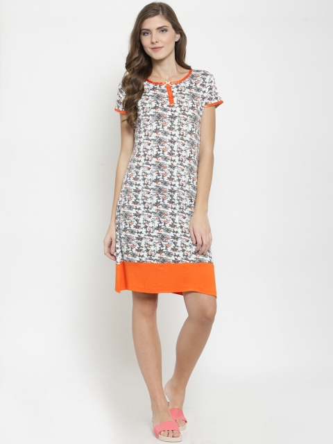 

July Nightwear Cream-Coloured Printed Nightdress JD082
