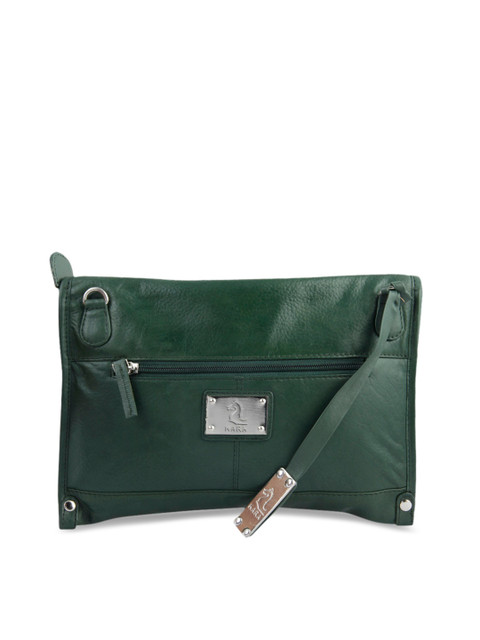 

Kara Green Solid Leather Sling Bag
