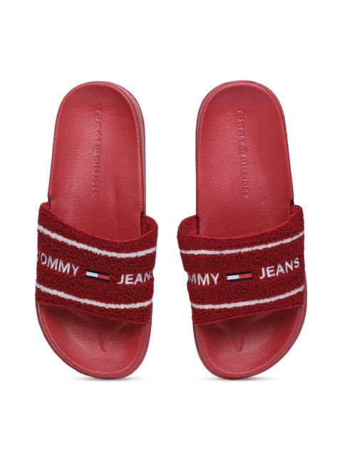 

Tommy Hilfiger Men Red Printed Sliders