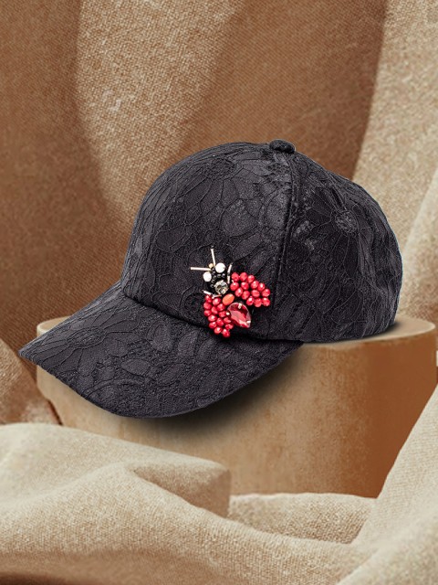 

HAIR DRAMA COMPANY Women Black Self Design Lace Cap
