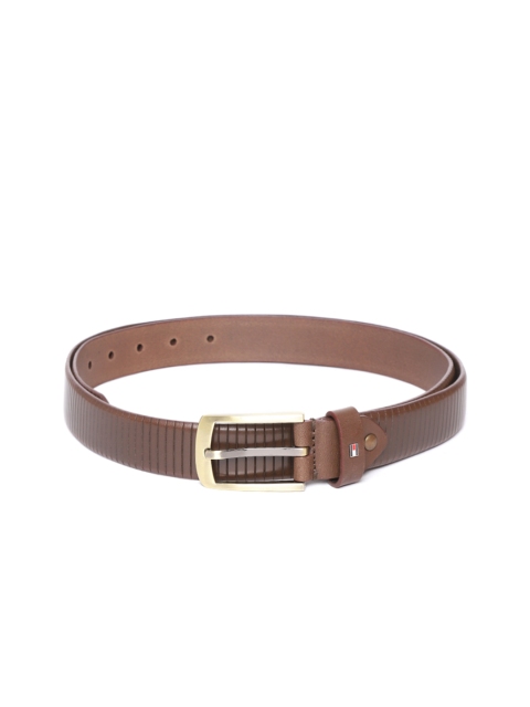 

Tommy Hilfiger Men Coffee Brown Textured Leather Belt