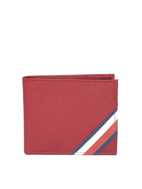 

Tommy Hilfiger Men Red Solid Leather Two Fold Wallet