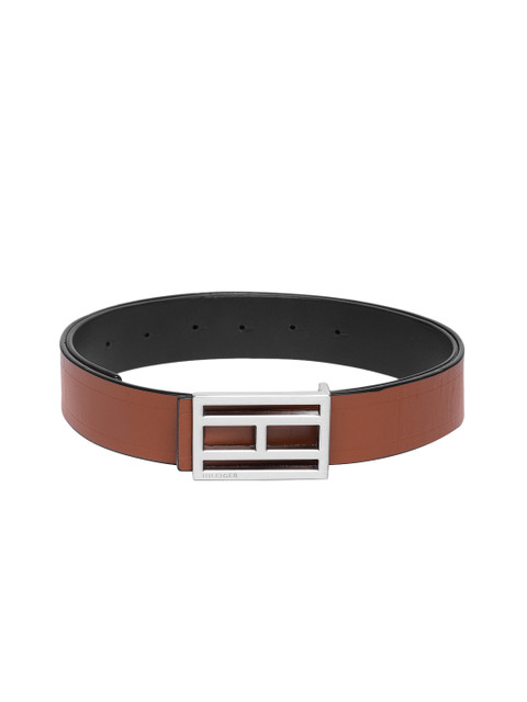 

Tommy Hilfiger Men Tan Brown & Black Solid Reversible Leather Belt