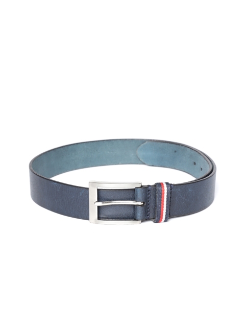 

Tommy Hilfiger Men Navy Blue Leather Solid Belt