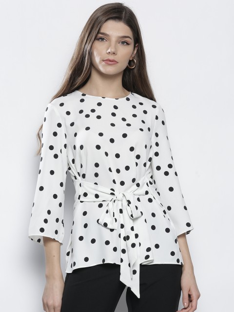

DOROTHY PERKINS Women White & Black Printed Top