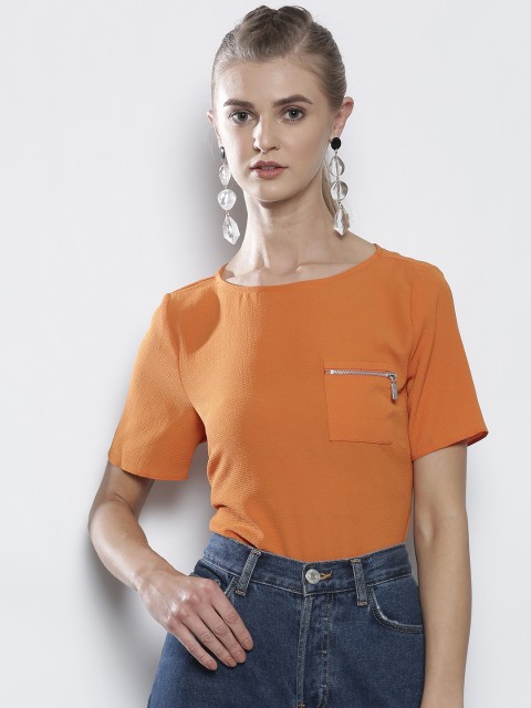 

DOROTHY PERKINS Women Orange Solid Top