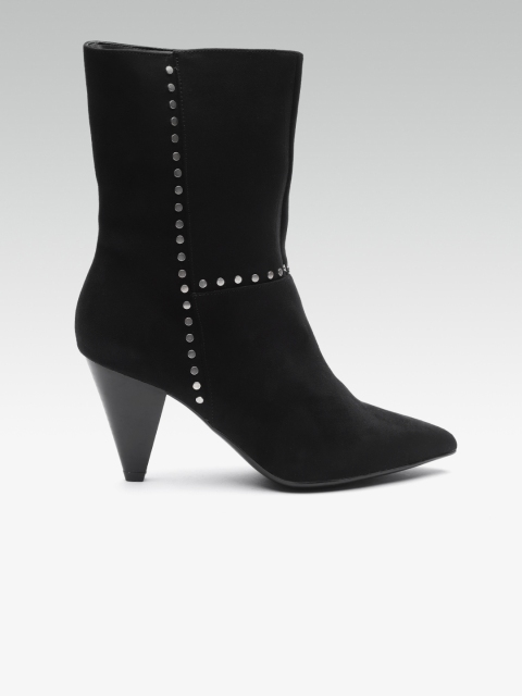 

DOROTHY PERKINS Women Black Solid Heeled Boots