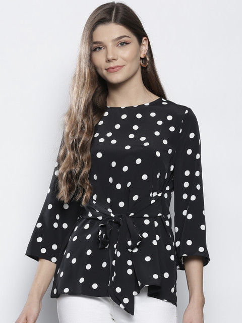 

DOROTHY PERKINS Women Black & White Printed Top