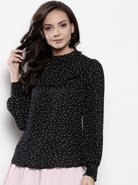 

DOROTHY PERKINS Women Black & White Printed Top