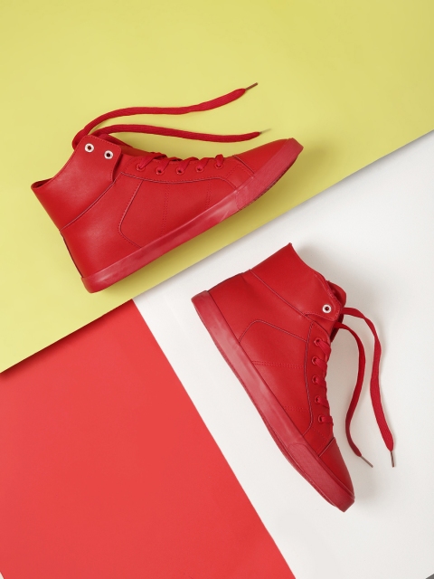 

Kook N Keech Men Red Mid-Top Sneakers