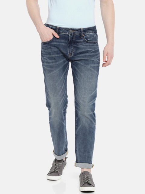 

AMERICAN EAGLE OUTFITTERS Men Blue Straight Fit Mid-Rise Clean Look Stretchable Jeans