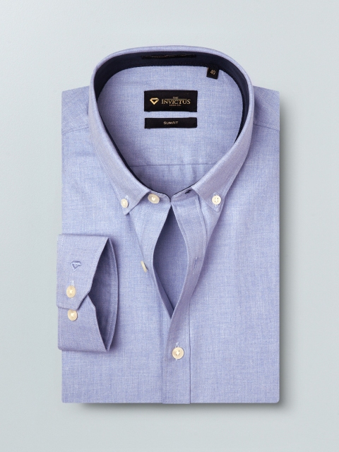 

INVICTUS Men Blue Slim Fit Solid Work Essentials Shirt