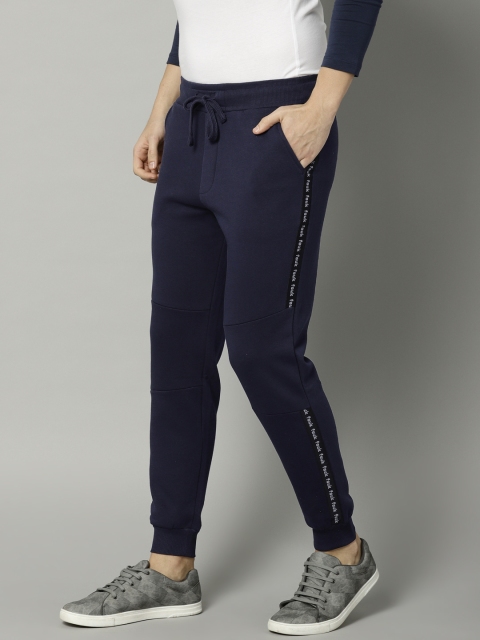 

French Connection Men Navy Solid Joggers, Navy blue